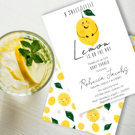 Inbjudan till Cute modern, dräktig citron Babykläd