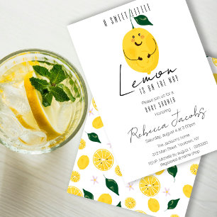 Inbjudan till Cute modern, dräktig citron Babykläd