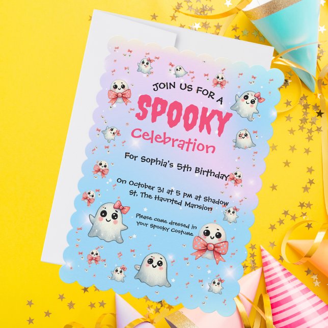 Inbjudan till Cute Pastel Spooky Ghost Barns födel (Skapare uppladdad)