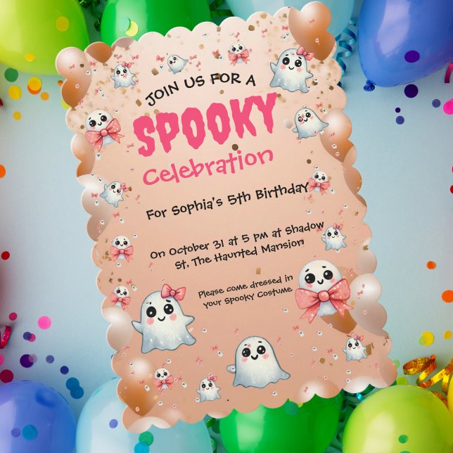 Inbjudan till Cute Pastel Spooky Ghost Barns födel (Skapare uppladdad)