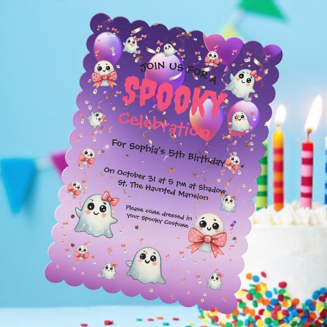 Inbjudan till Cute Pastel Spooky Ghost Barns födel (Skapare uppladdad)