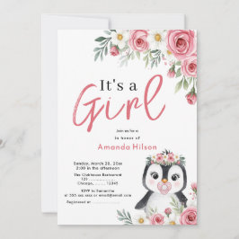 Inbjudan till Cute Penguin Baby Shower