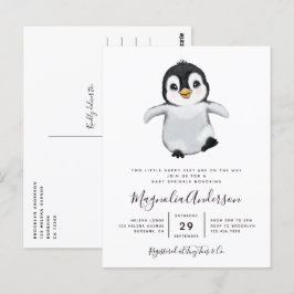 Inbjudan till Cute Penguin Baby Shower