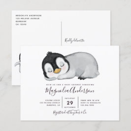 Inbjudan till Cute Penguin Baby Shower