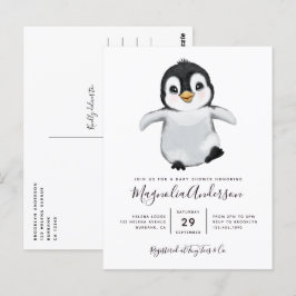 Inbjudan till Cute Penguin Baby Shower