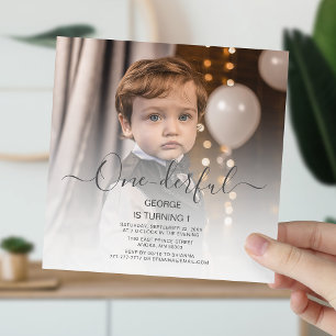 Inbjudan till Cute Photo First Birthday