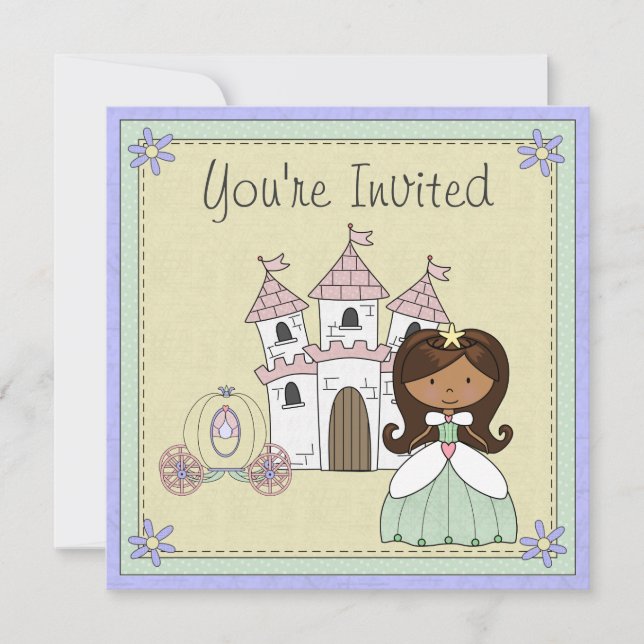Inbjudan till Cute Princess Fairy Tale Birthday (Framsida)