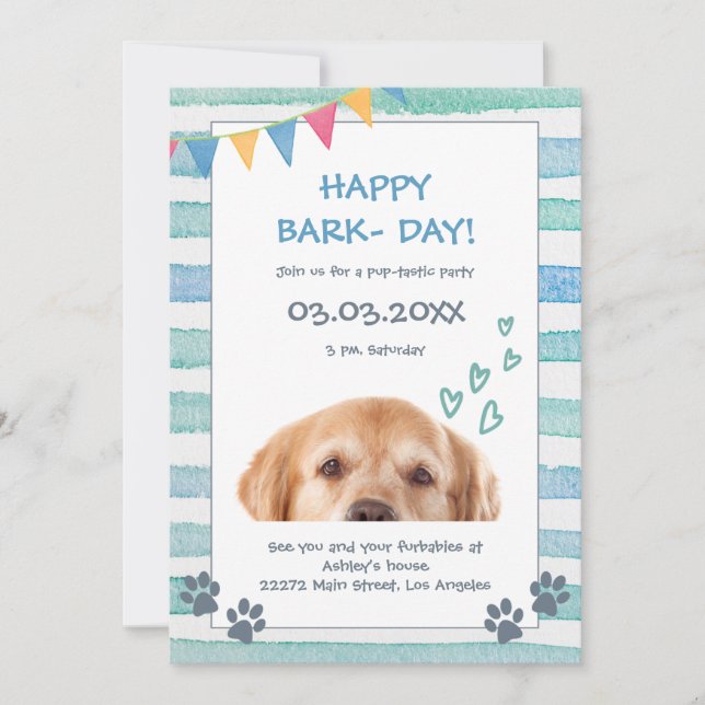 Inbjudan till Cute Puppy Birthday (Framsida)