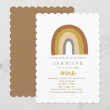 Inbjudan till Cute Rainbow Baby Shower