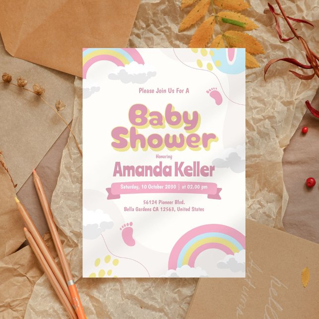 Inbjudan till Cute Rainbow Baby Shower (Skapare uppladdad)