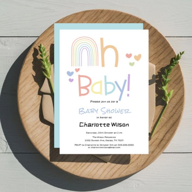 Inbjudan till Cute Rainbow Baby Shower (Skapare uppladdad)