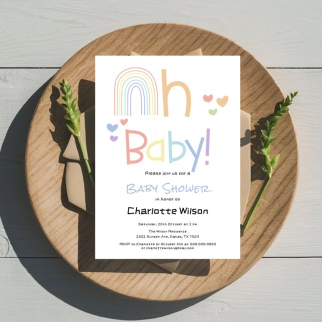 Inbjudan till Cute Rainbow Baby Shower (Skapare uppladdad)
