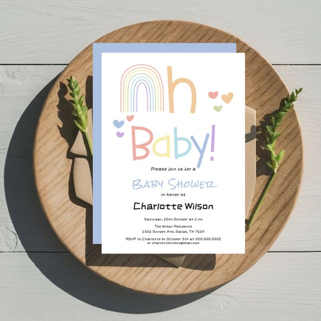 Inbjudan till Cute Rainbow Baby Shower (Skapare uppladdad)