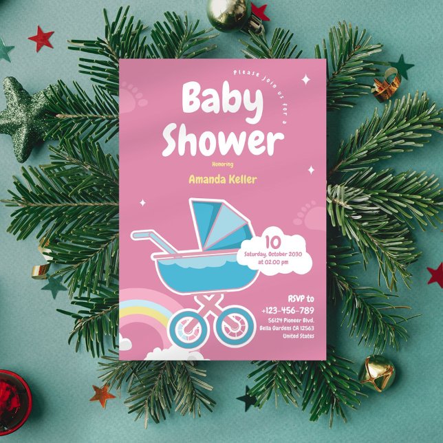 Inbjudan till Cute Rosa Baby Shower (Skapare uppladdad)