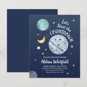 Inbjudan till Cute Rymden Modern Baby Shower