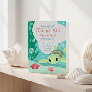 Inbjudan till Cute Sea Turtle Birthday
