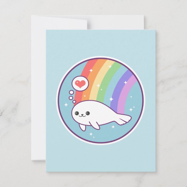 Inbjudan till Cute Seal Birthday (Framsida)