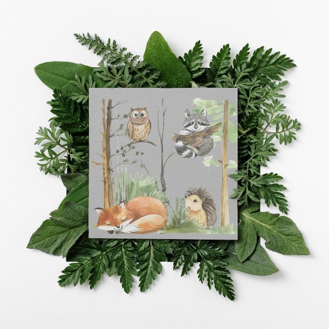 Inbjudan till Cute simple woodland animals (Skapare uppladdad)