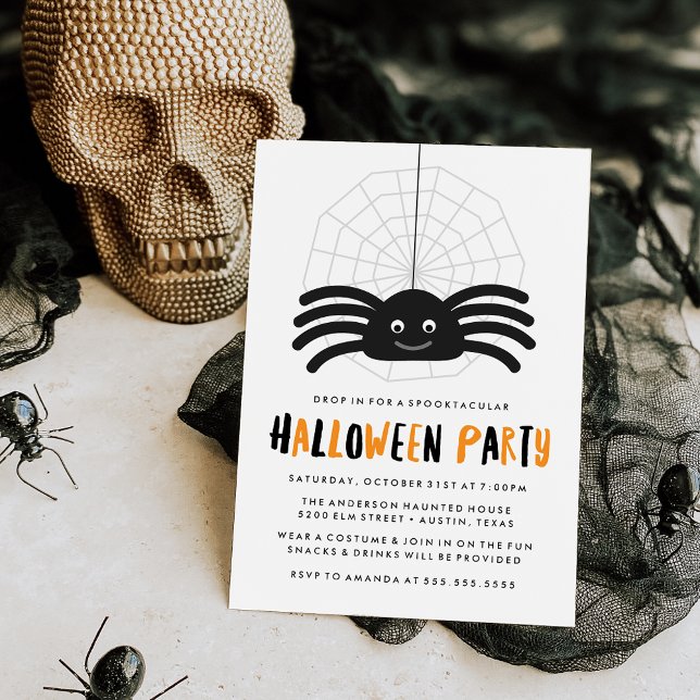 Inbjudan till Cute Spider Halloween fest (Skapare uppladdad)