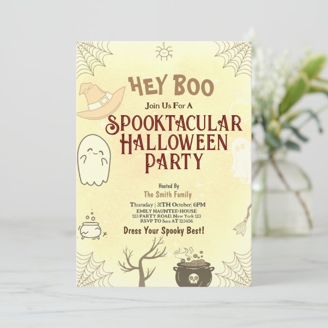 Inbjudan till Cute Spooktacular Halloween fest (Stående Fram)