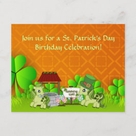 Inbjudan till Cute St patrick's day Horse Birthday