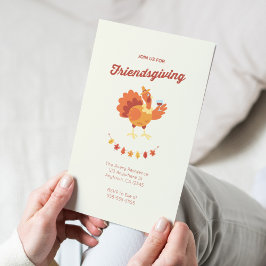 Inbjudan till Cute Turkey Vin Friendsgiving