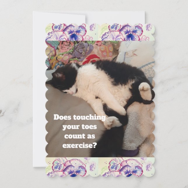 Inbjudan till Cute Tuxedo Cat Födelsedagsfest Barn (Framsida)