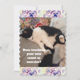 Inbjudan till Cute Tuxedo Cat Födelsedagsfest Barn