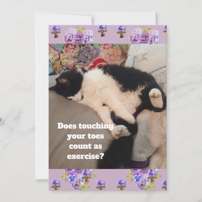 Inbjudan till Cute Tuxedo Cat Födelsedagsfest Barn (Framsida)