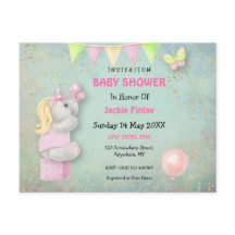 Inbjudan till Cute Unicorn/Butterflies Baby Shower