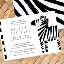 Inbjudan till Cute Zebra Dusty Blue Boy Baby Showe