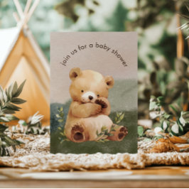 Inbjudan till Cutie Baby Bear Watercolor Baby Show