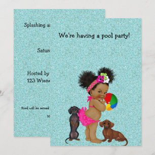 Inbjudan till Dachshund Bassäng Party etnisk Baby