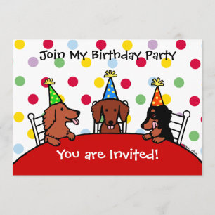Inbjudan till Dachshund Birthday Tecknad Party