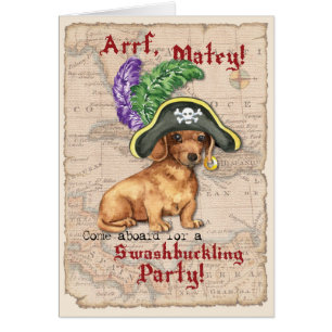 Inbjudan till Dachshund Pirat OBS Kort