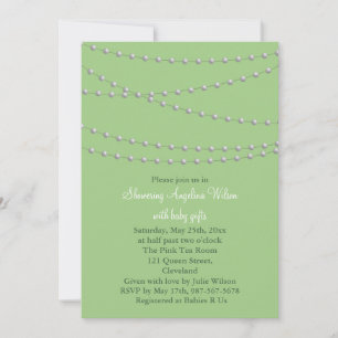 Inbjudan till Daety Pearls Baby Shower (mjuk grönt