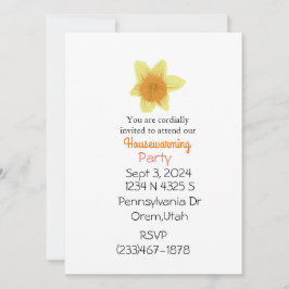 Inbjudan till Daffodil Blommigt Houseuppvärmningsp