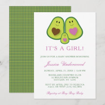 Inbjudan till daglig daglig avocado Girl Baby Show