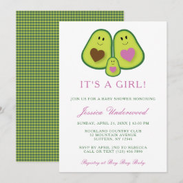 Inbjudan till daglig daglig avocado Girl Baby Show