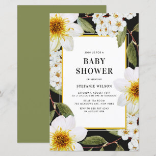 Inbjudan till Dahlia och Spirea Botanical Baby Sho
