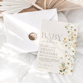 Inbjudan till daisy Boho Wildblomma Baby Shower