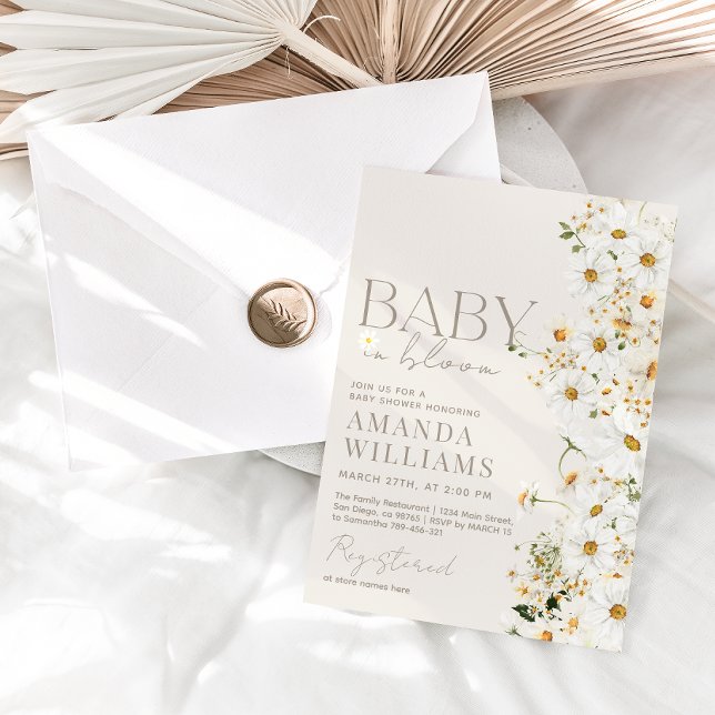 Inbjudan till daisy Boho Wildblomma Baby Shower (Skapare uppladdad)