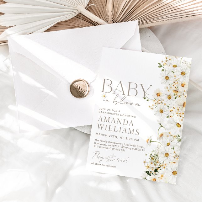 Inbjudan till daisy Boho Wildblomma Baby Shower (Skapare uppladdad)
