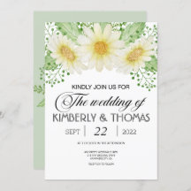 Inbjudan till daisy Flowers Watercolor Wedding