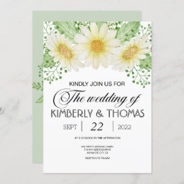 Inbjudan till daisy Flowers Watercolor Wedding