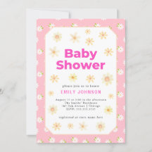 Inbjudan till daisy Girl Pastel Baby Shower