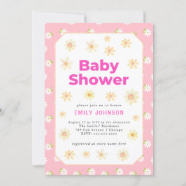 Inbjudan till daisy Girl Pastel Baby Shower