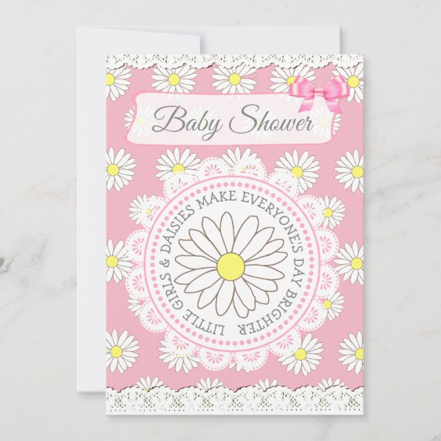 Inbjudan till daisy ThLED Girl's Baby Shower (Framsida)