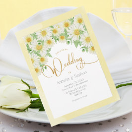 Inbjudan till daisy VitGult Blommigt Bröllop