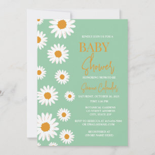 Inbjudan till Daisyn Baby Shower med enkel vattenf